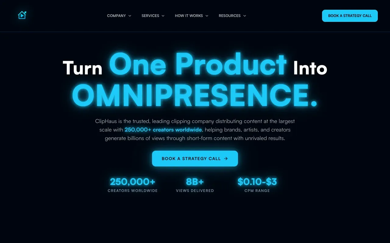 Cliphaus website, cliphaus.net homepage