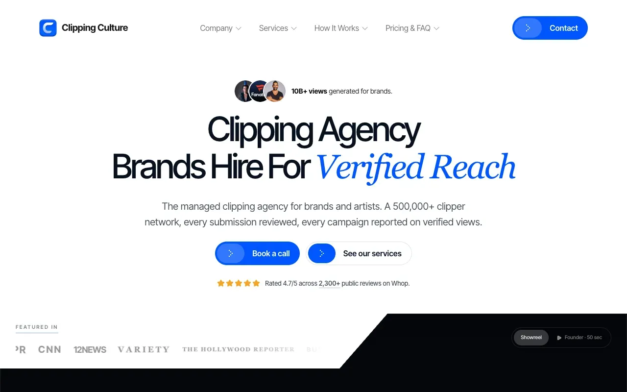 Clipping Culture website, clippingculture.com homepage